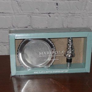 Mariposa Wine Plate & Bottle Stopper Set